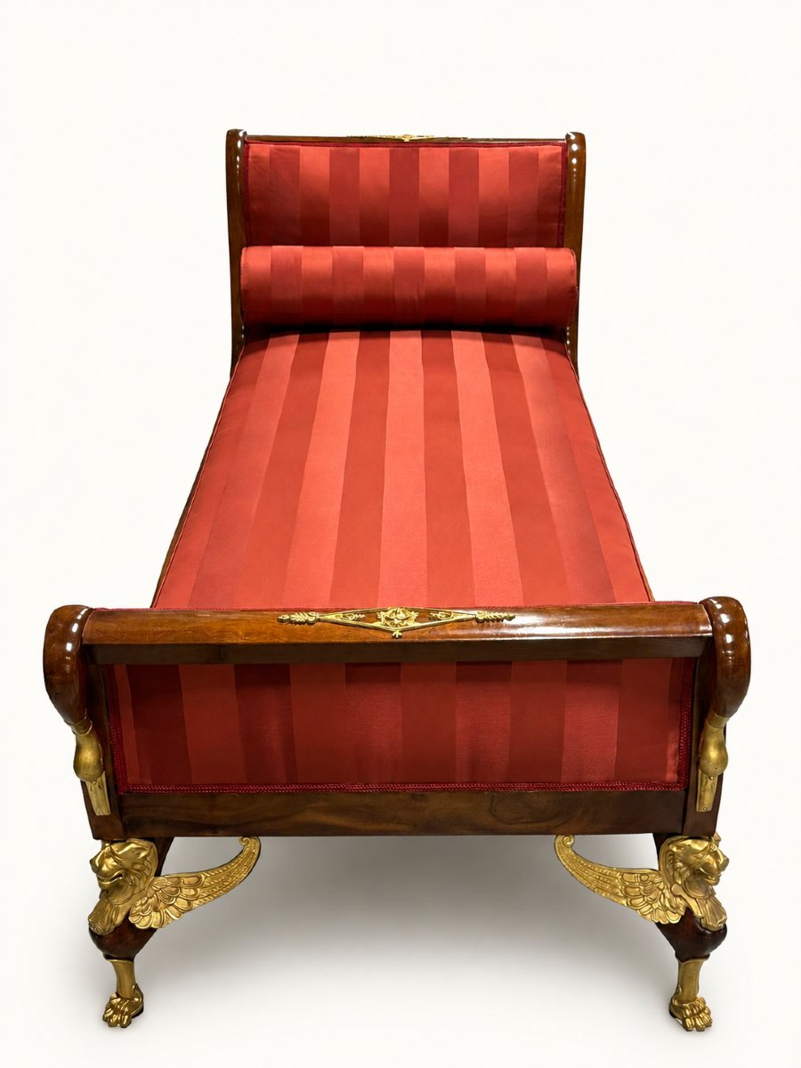 Méridienne style Empire en Acajou Bronze Doré 19eme-photo-3
