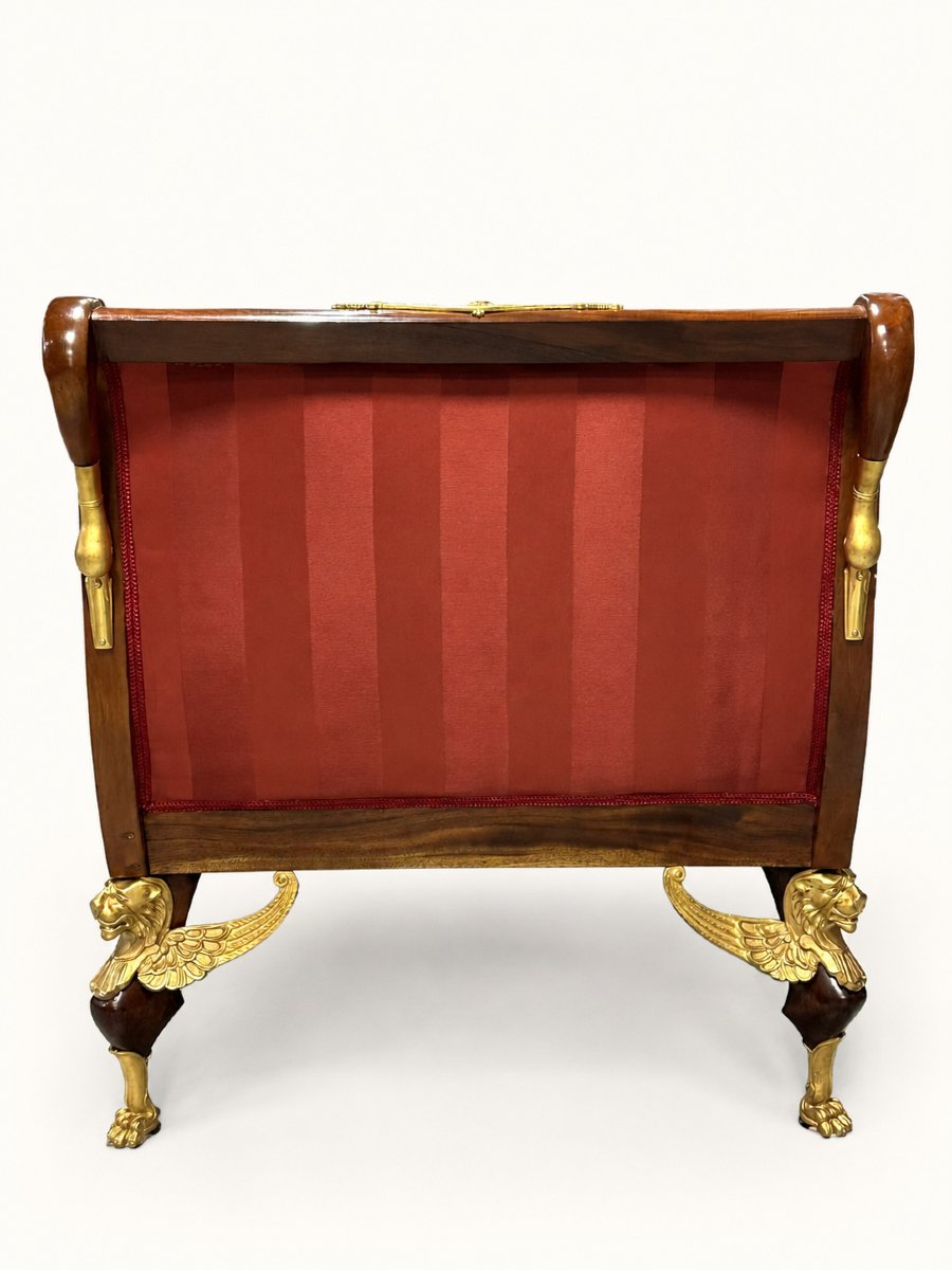 Méridienne style Empire en Acajou Bronze Doré 19eme-photo-7
