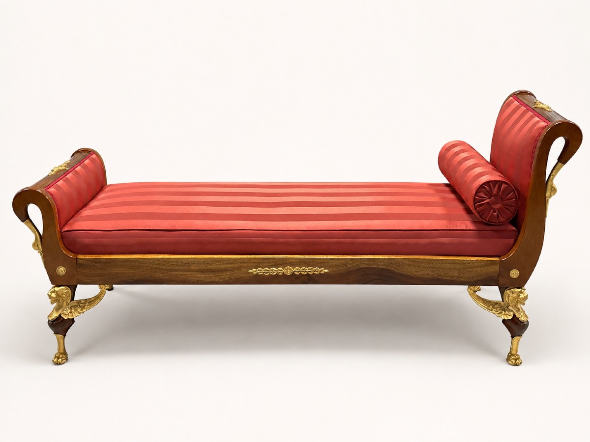 Méridienne style Empire en Acajou Bronze Doré 19eme