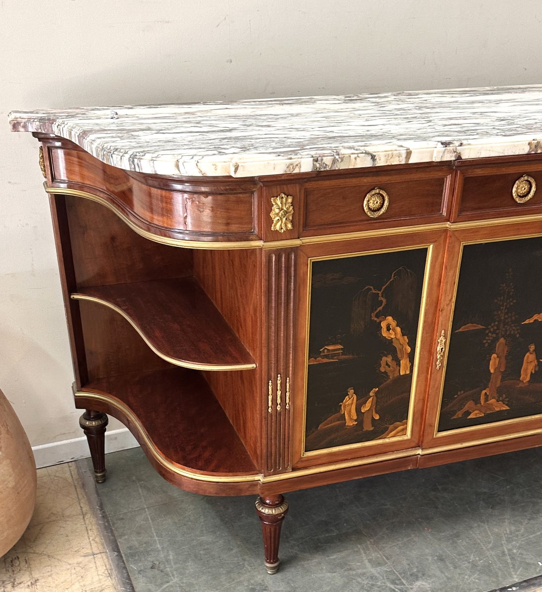 François Linke Large Buffet Signed Louis XVI Style Late 19th Century-photo-1