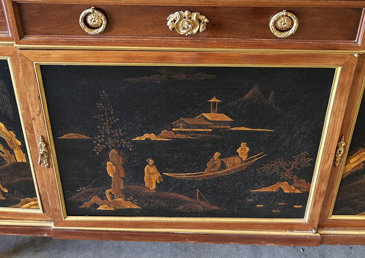 François Linke Large Buffet Signed Louis XVI Style Late 19th Century-photo-3
