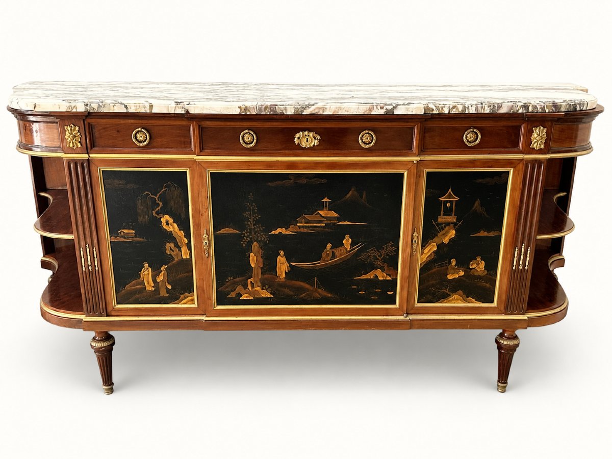François Linke Large Buffet Signed Louis XVI Style Late 19th Century