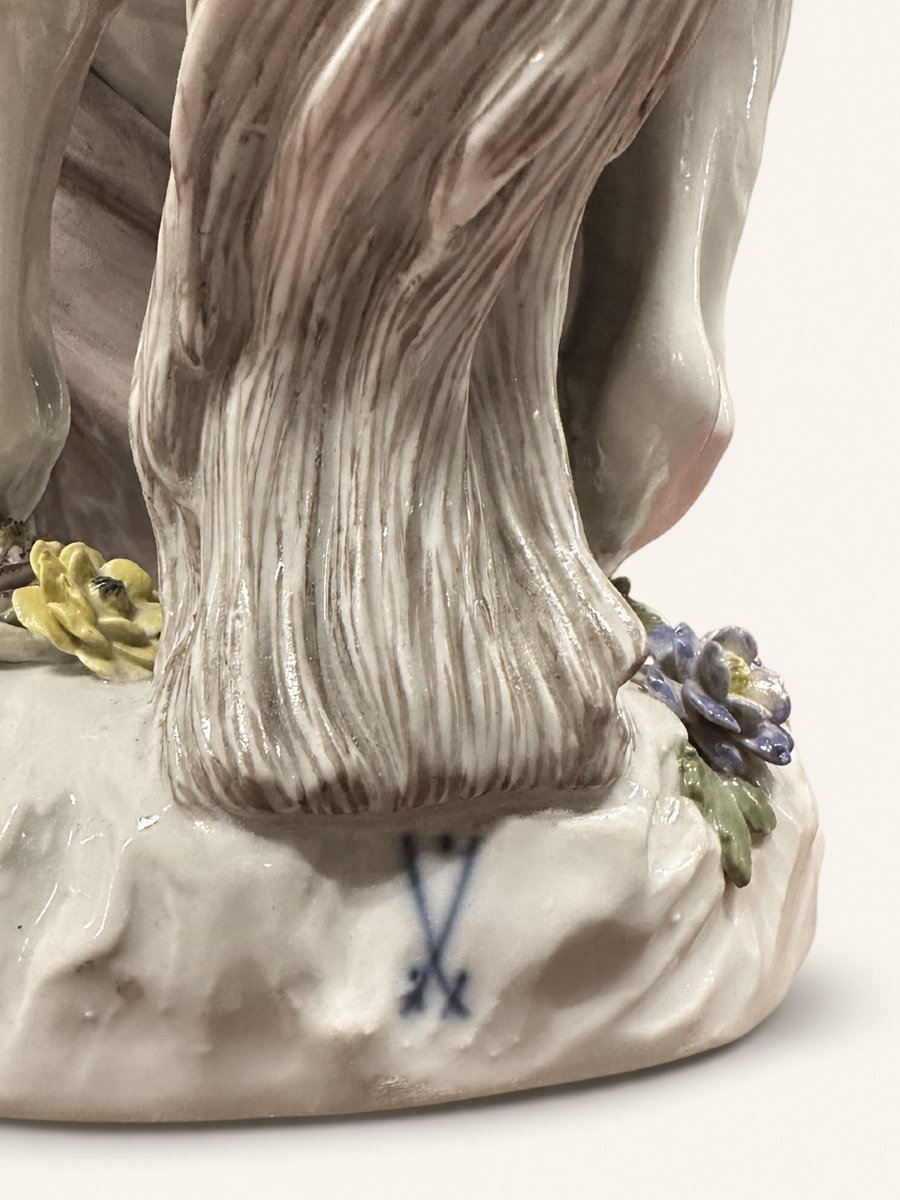 Large Meissen Porcelain Figure, Jeune Maure Au Cheval Blanc, After Kändler-photo-4
