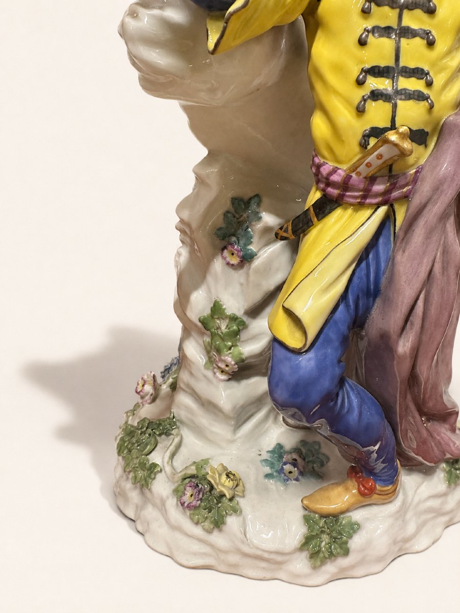 Large Meissen Porcelain Figure, Jeune Maure Au Cheval Blanc, After Kändler-photo-6