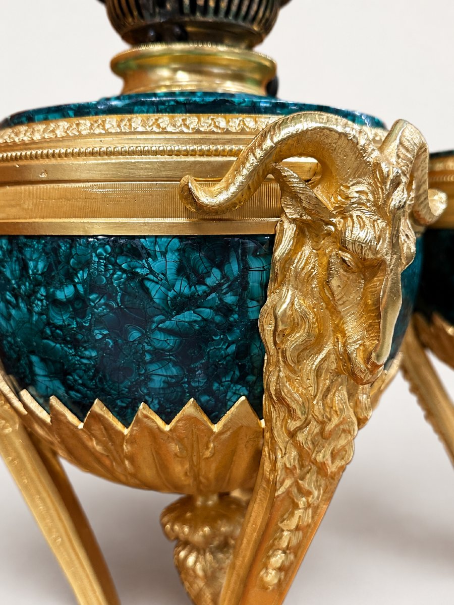 Pair Of Malachite Lamps-photo-2