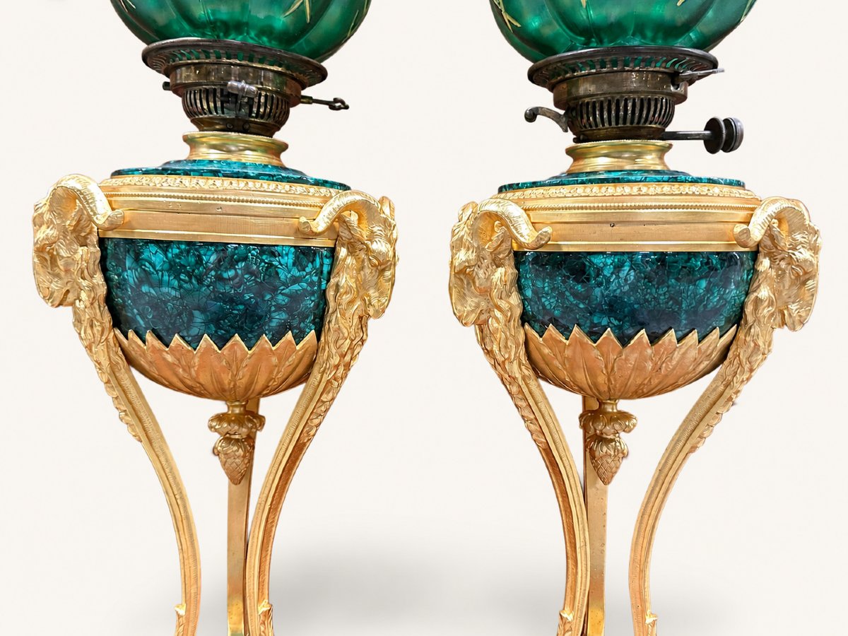 Pair Of Malachite Lamps-photo-5