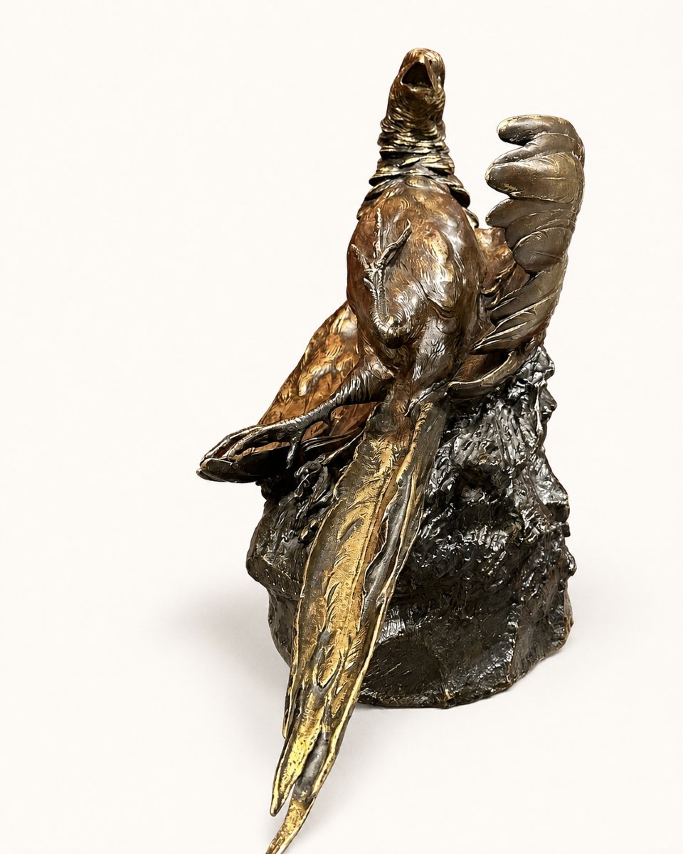 Léon Bureau (1866-1906) Grand Faisan en Bronze-photo-6