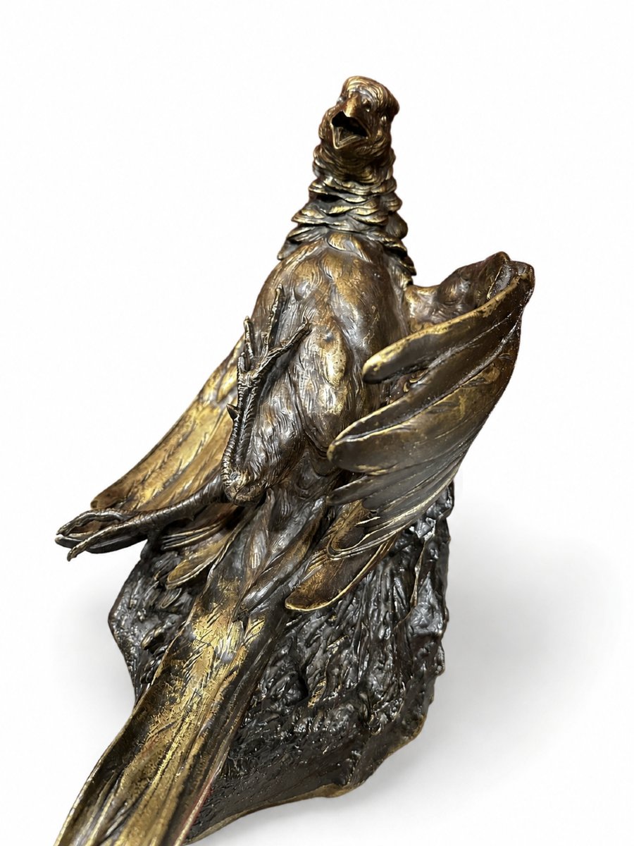 Léon Bureau (1866-1906) Grand Faisan en Bronze-photo-7