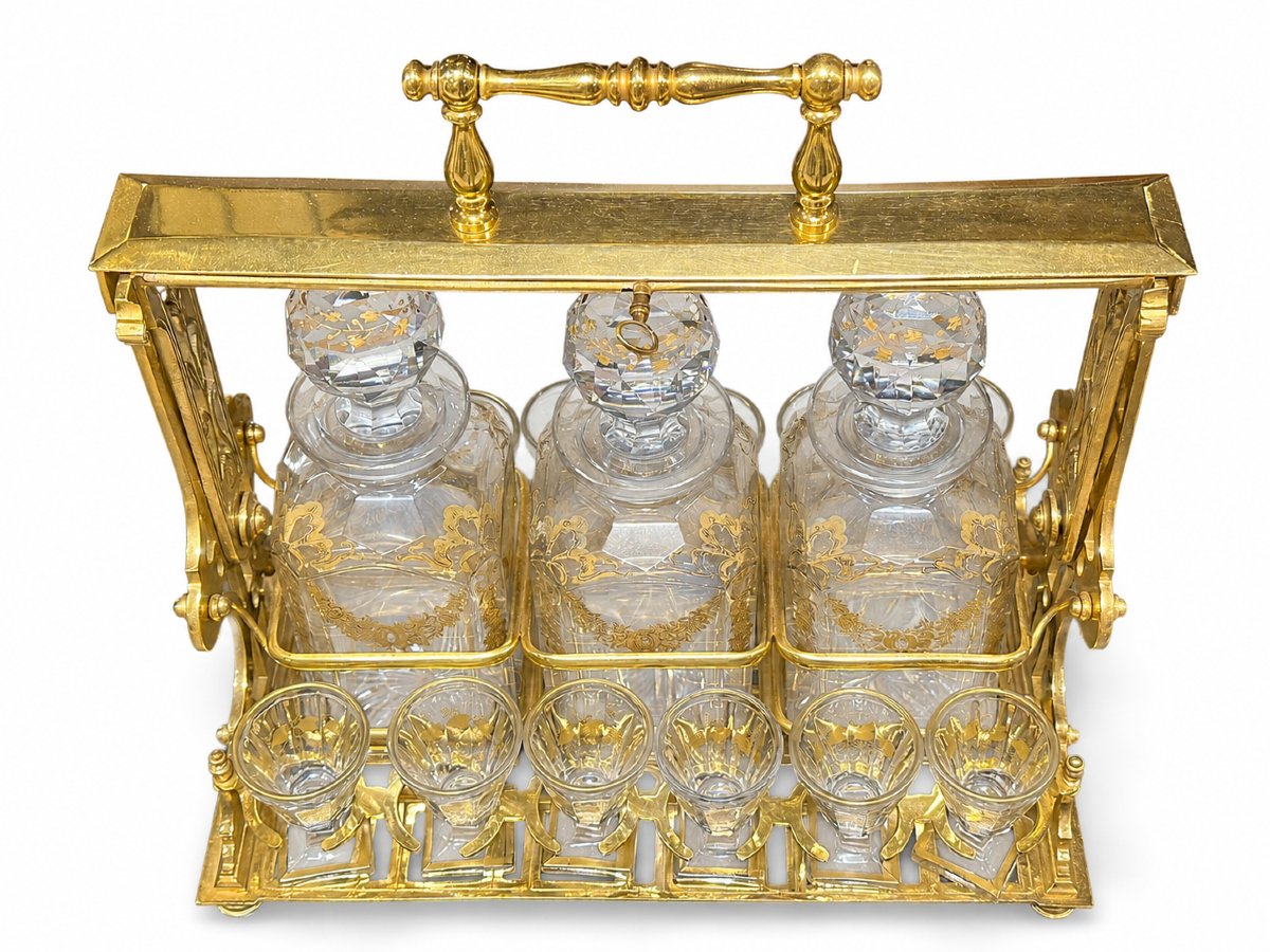Gilded Bronze And Gilded Crystal Napoleon III Tantalus-photo-1