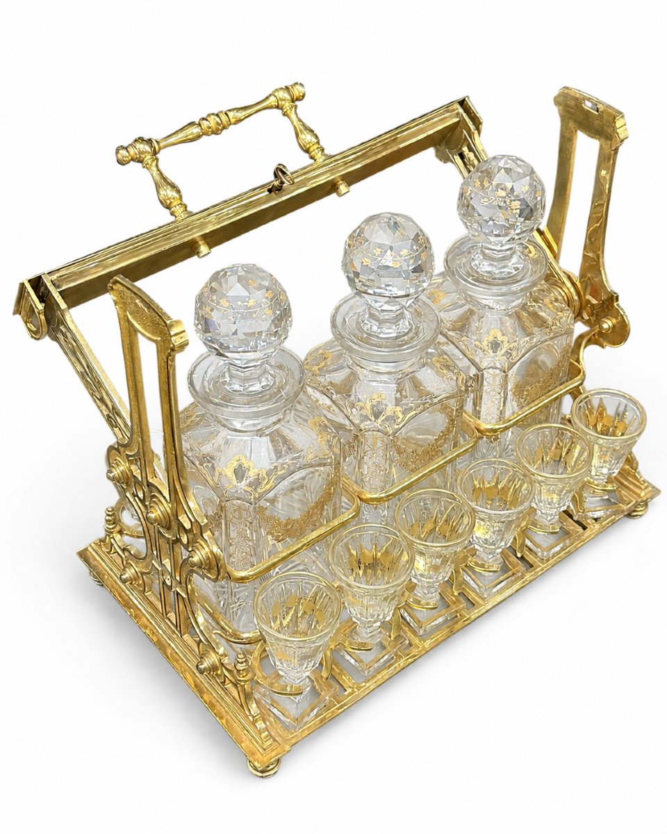 Gilded Bronze And Gilded Crystal Napoleon III Tantalus-photo-2