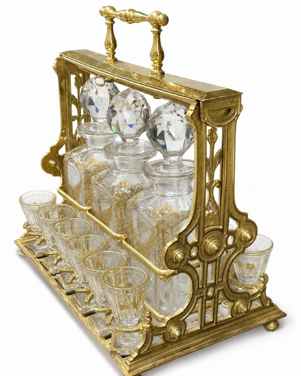 Gilded Bronze And Gilded Crystal Napoleon III Tantalus-photo-5