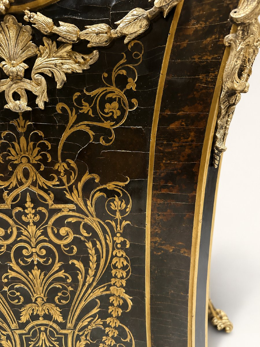 Importante Pendule Boulle Sur Gaine En Écaille Brune Et Bronze Doré, Signée Thuret Paris-photo-7