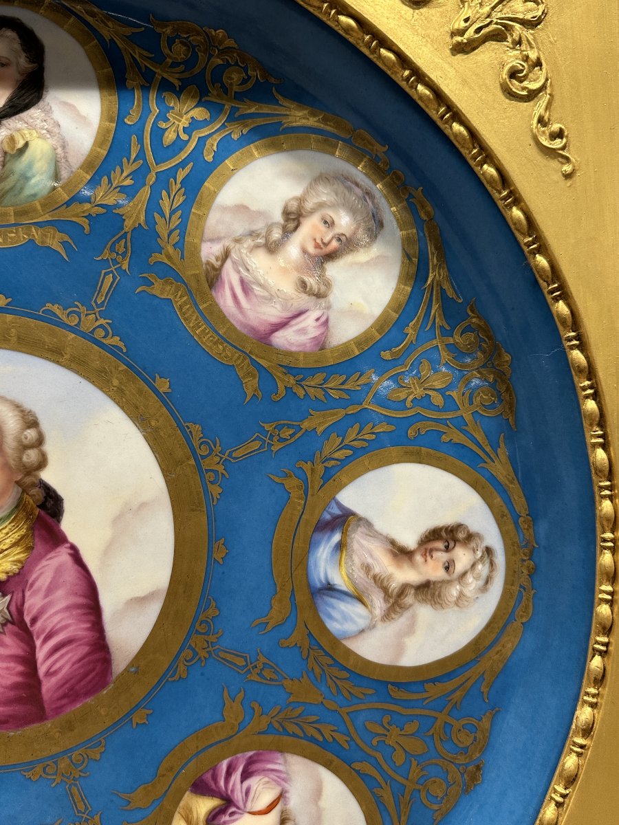 Decorative Sèvres Porcelain Plate, Louis XVI And The Women Of The French Court, 19th Century-photo-4