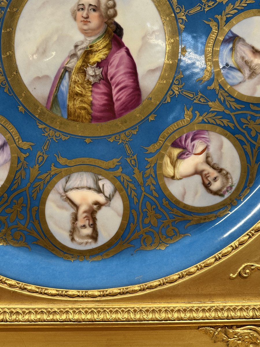 Decorative Sèvres Porcelain Plate, Louis XVI And The Women Of The French Court, 19th Century-photo-5