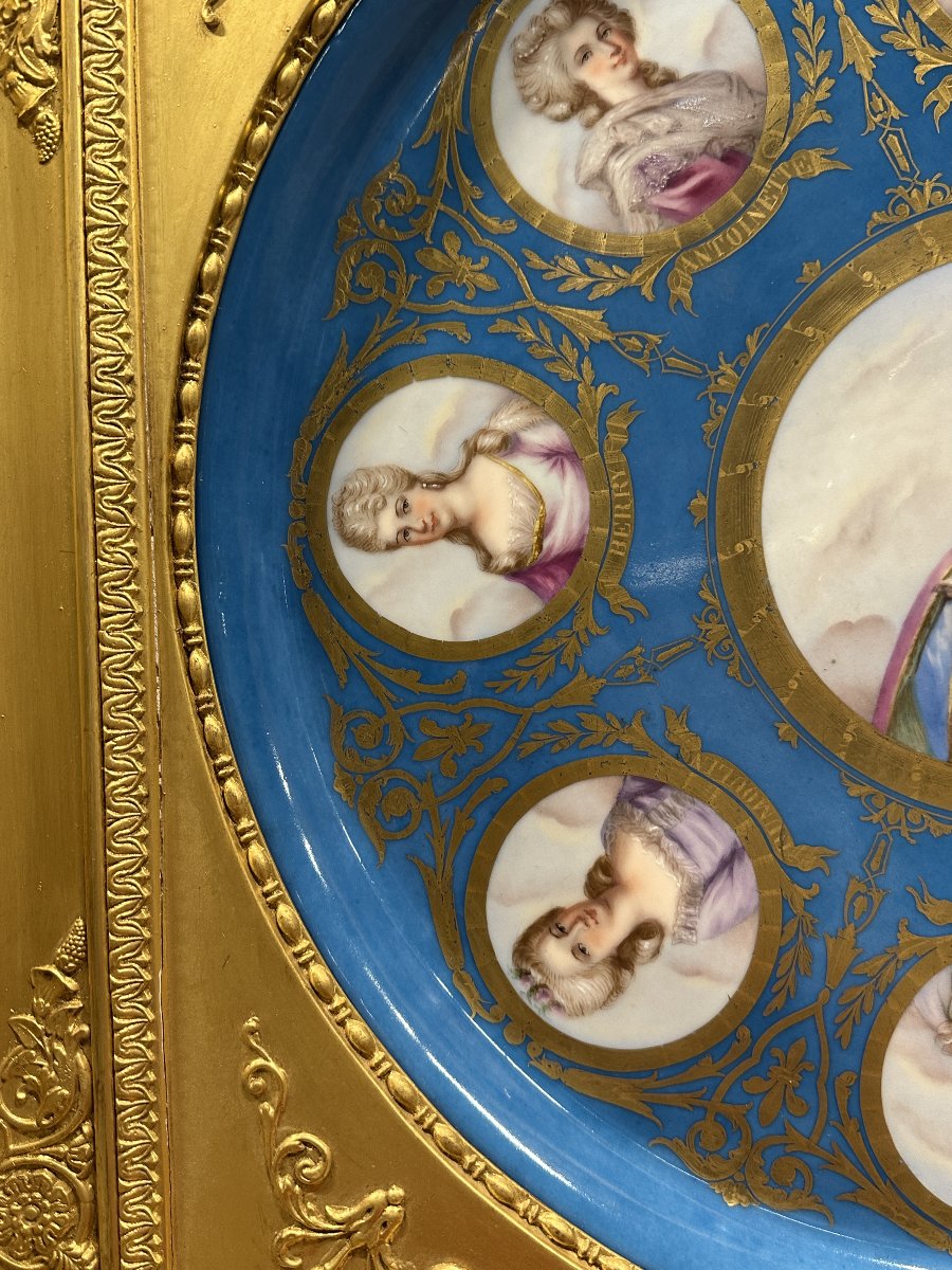 Decorative Sèvres Porcelain Plate, Louis XVI And The Women Of The French Court, 19th Century-photo-7