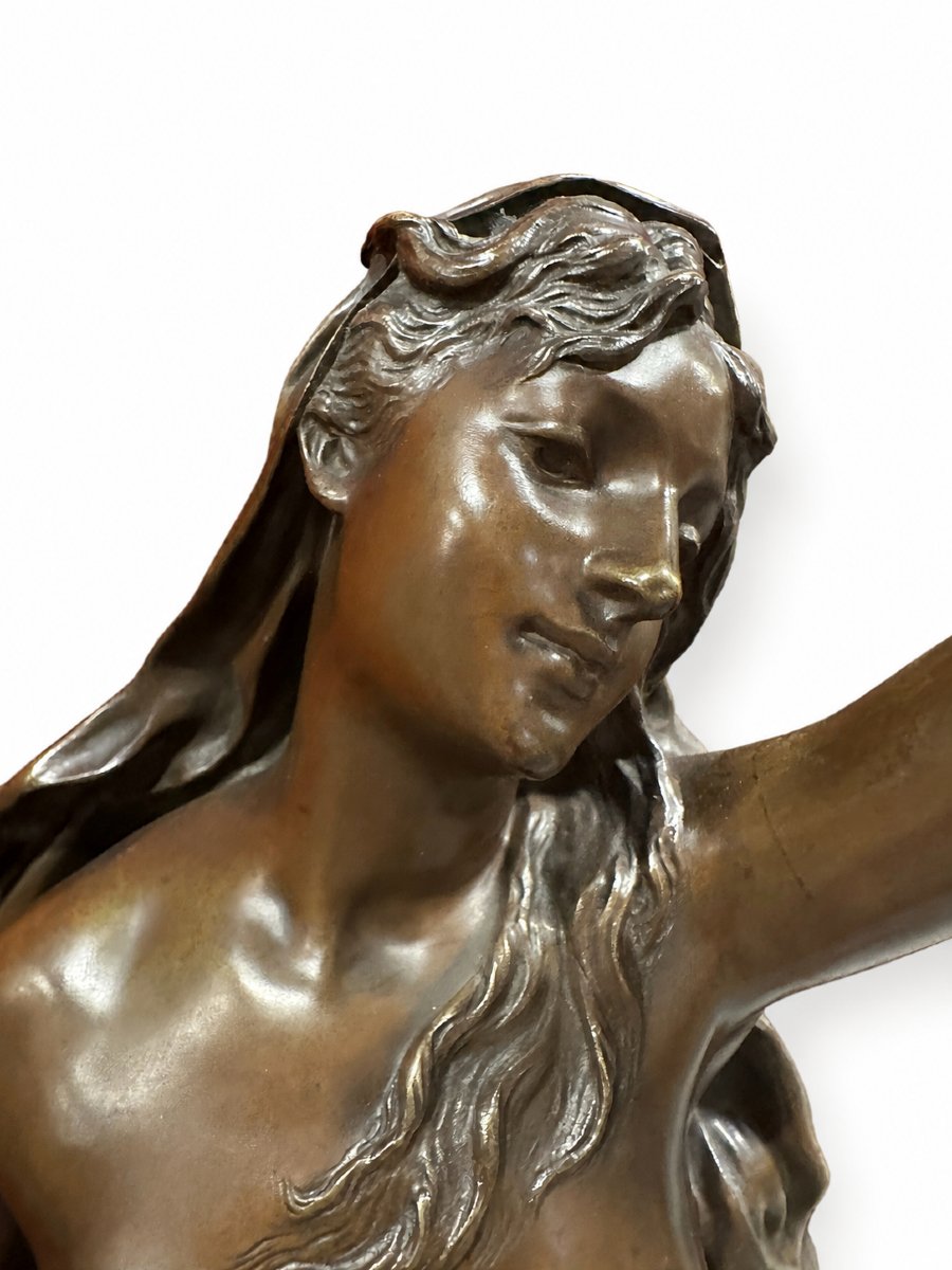 Grande Sculpture en Bronze "L’Étoile du Berger" Henri-Louis Levasseur (1853-1934)-photo-2
