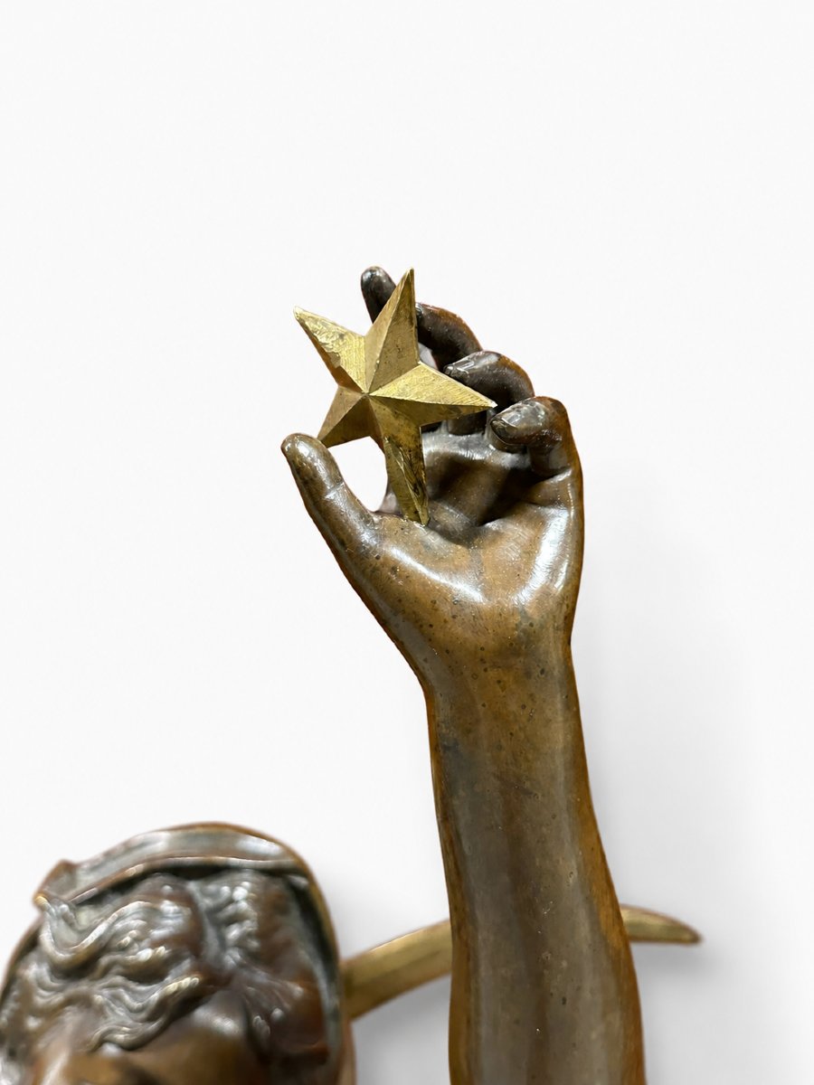 Grande Sculpture en Bronze "L’Étoile du Berger" Henri-Louis Levasseur (1853-1934)-photo-2