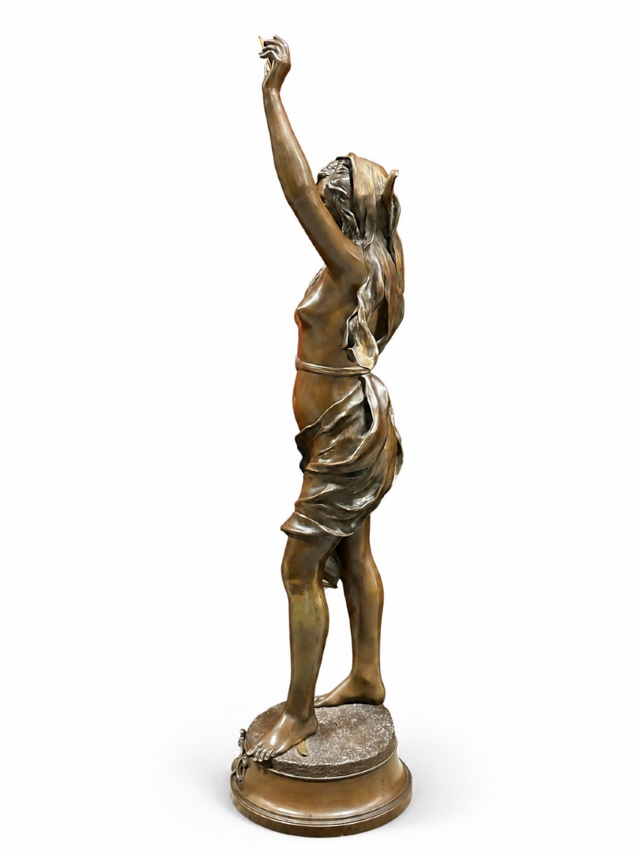 Grande Sculpture en Bronze "L’Étoile du Berger" Henri-Louis Levasseur (1853-1934)-photo-7