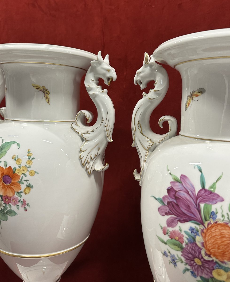 Paire de Grands Vases en Porcelaine KPM Berlin, vers 1900-photo-2