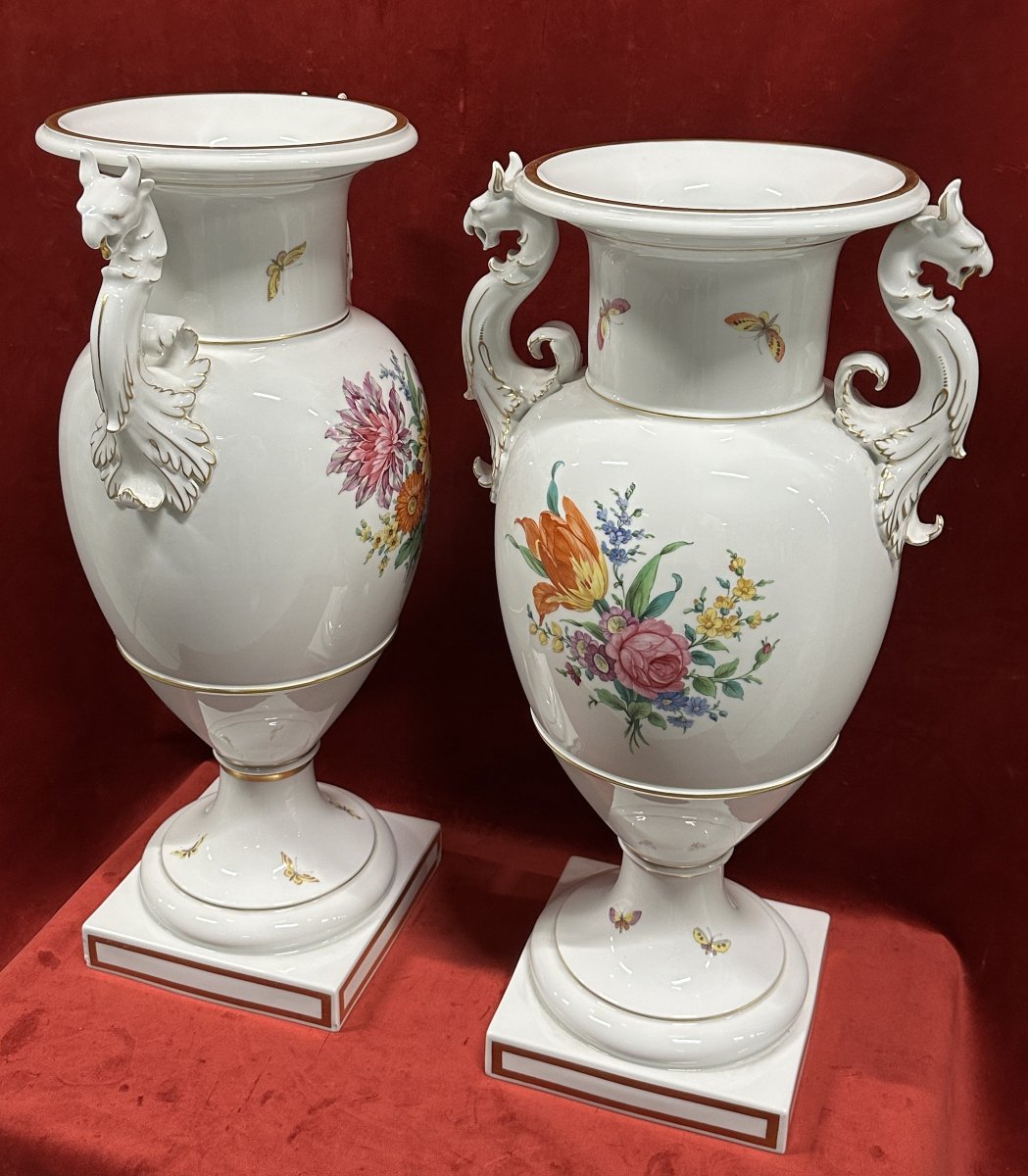Paire de Grands Vases en Porcelaine KPM Berlin, vers 1900-photo-3
