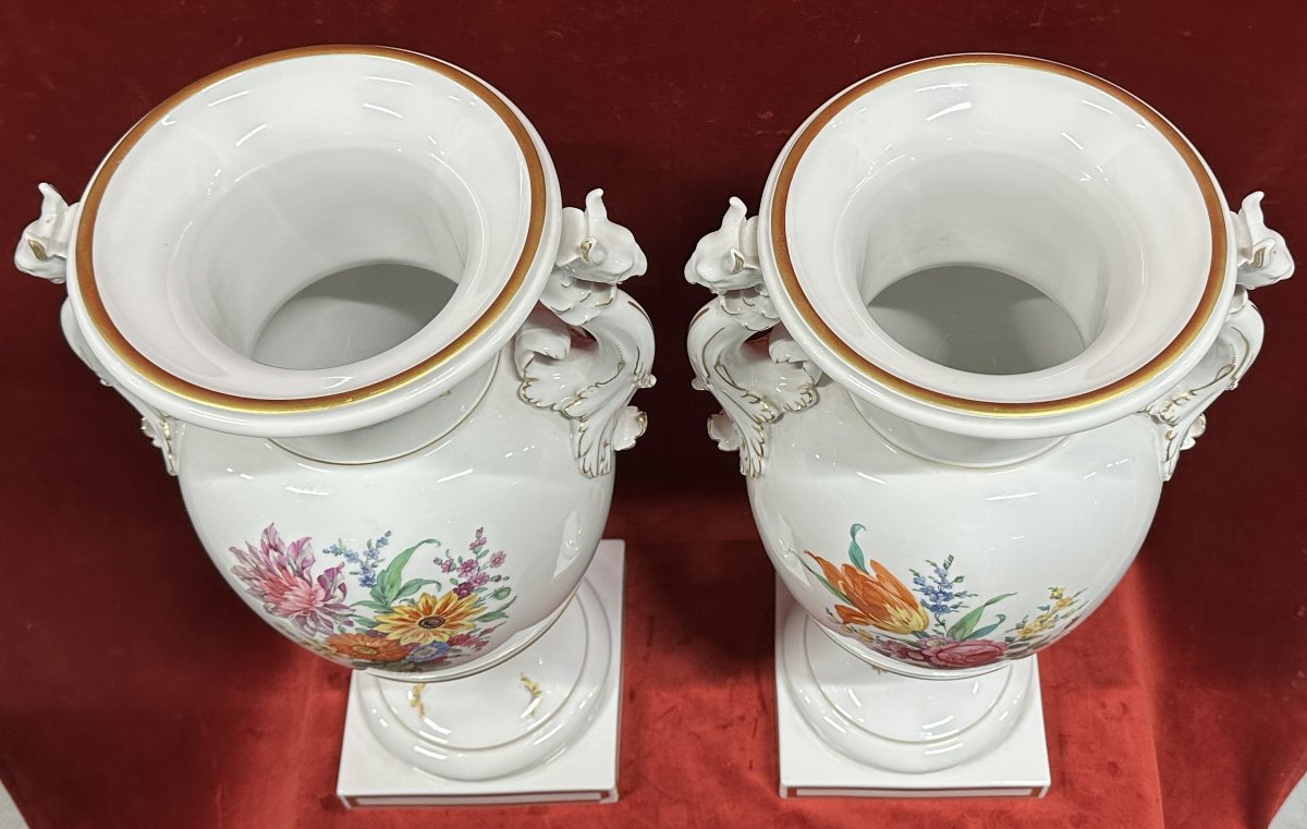 Paire de Grands Vases en Porcelaine KPM Berlin, vers 1900-photo-5