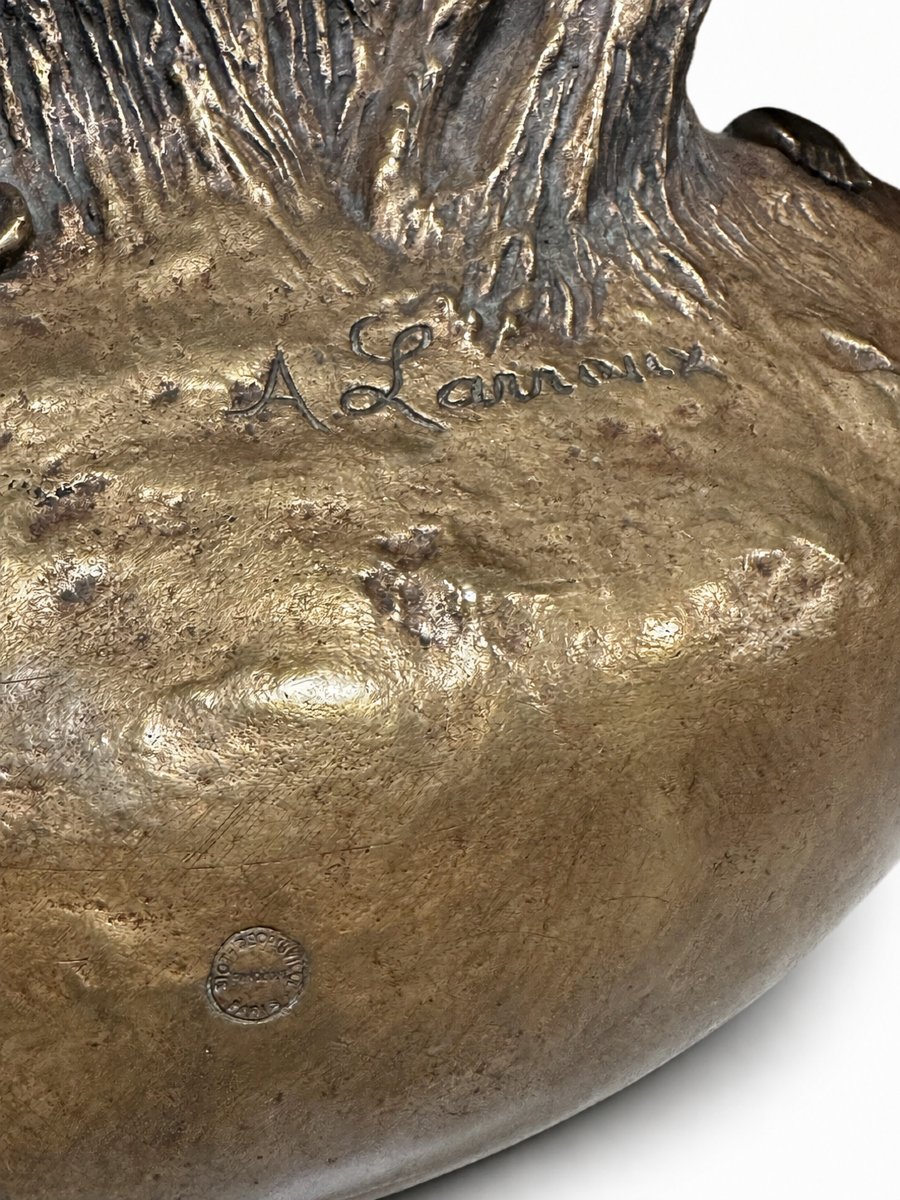 Antonin Larroux “Les Moissons” 1899 Grand vase  en Bronze Patiné-photo-5