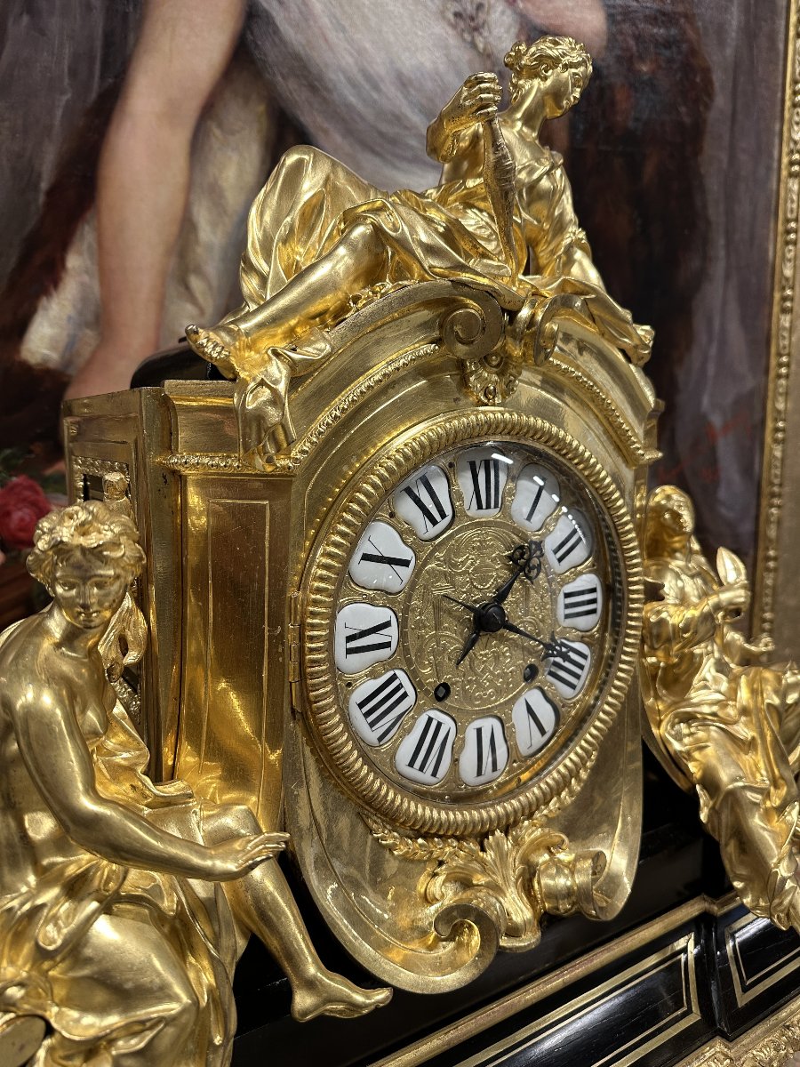 Important Pendule aux Parques de style Louis XIV d’après André-Charles Boulle-photo-2