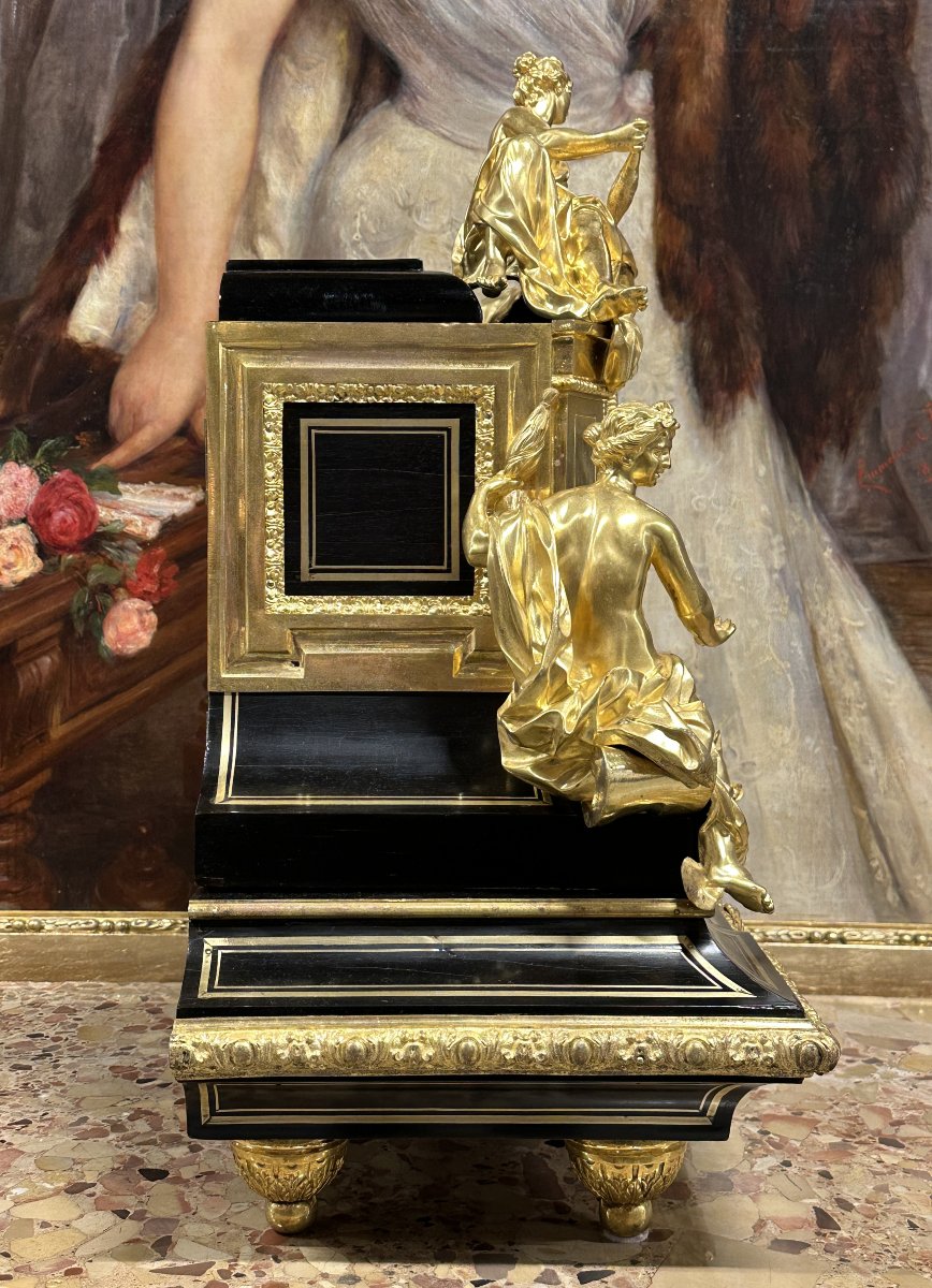 Important Pendule aux Parques de style Louis XIV d’après André-Charles Boulle-photo-4