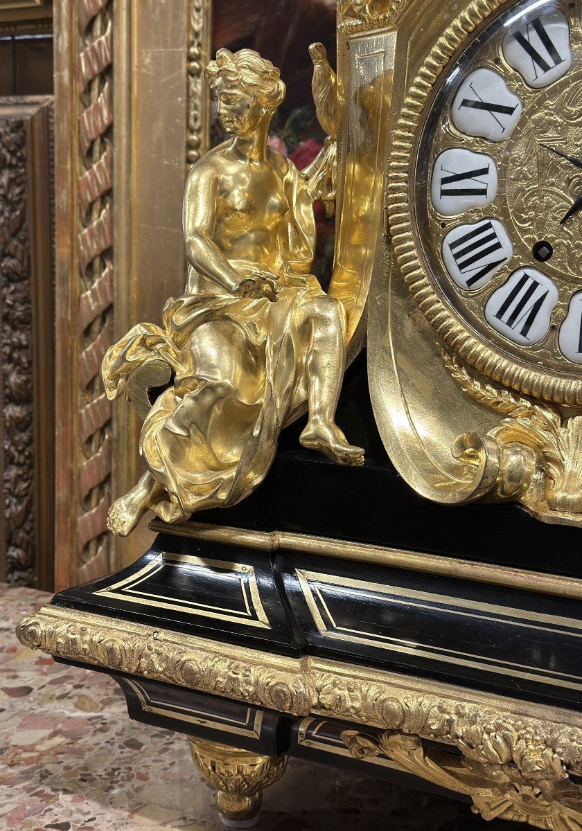 Important Pendule aux Parques de style Louis XIV d’après André-Charles Boulle-photo-1