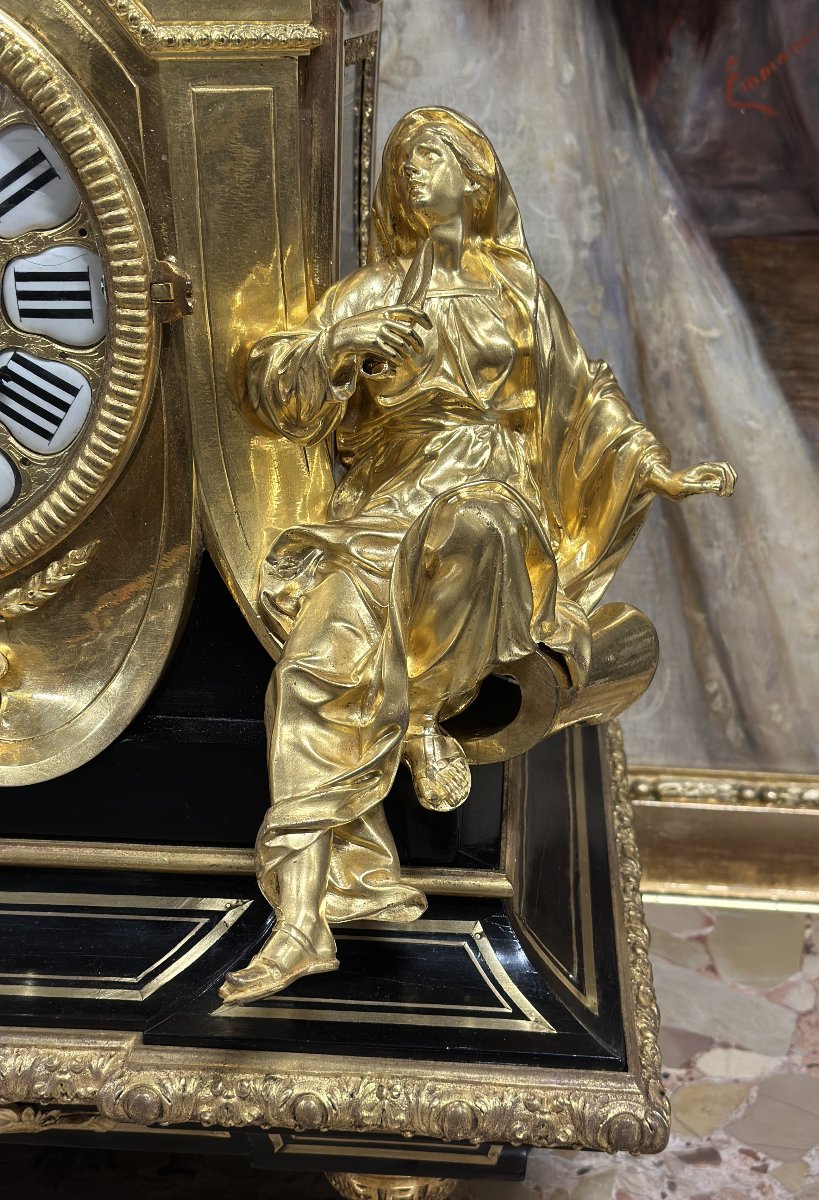 Important Pendule aux Parques de style Louis XIV d’après André-Charles Boulle-photo-3