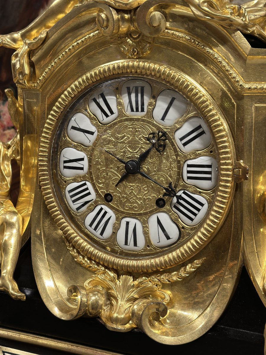 Important Pendule aux Parques de style Louis XIV d’après André-Charles Boulle-photo-4