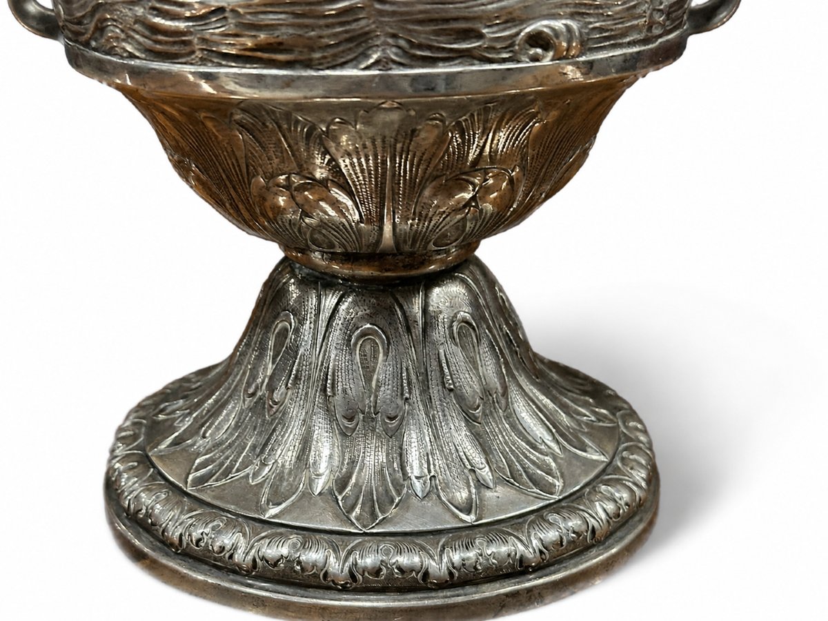 Vase-Carafe Décoratif En Argent .800, Décor Aux Tritons Et À L’Aigle 1.45kg-photo-2