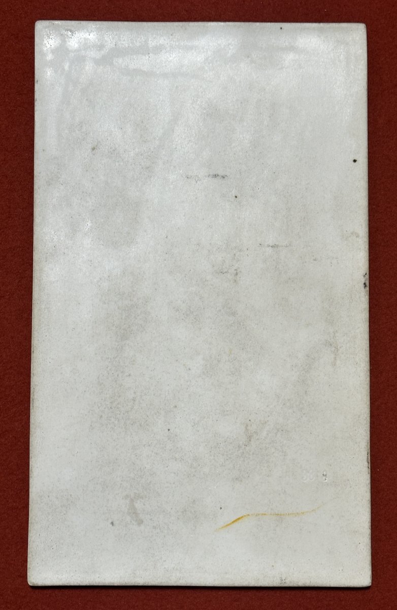 Plaque en Porcelaine, “Nydia l’aveugle”, signée Wells-photo-2