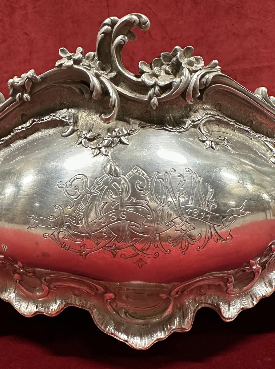 Jardinière en Argent Massif de style Louis XV 2.3kg-photo-1