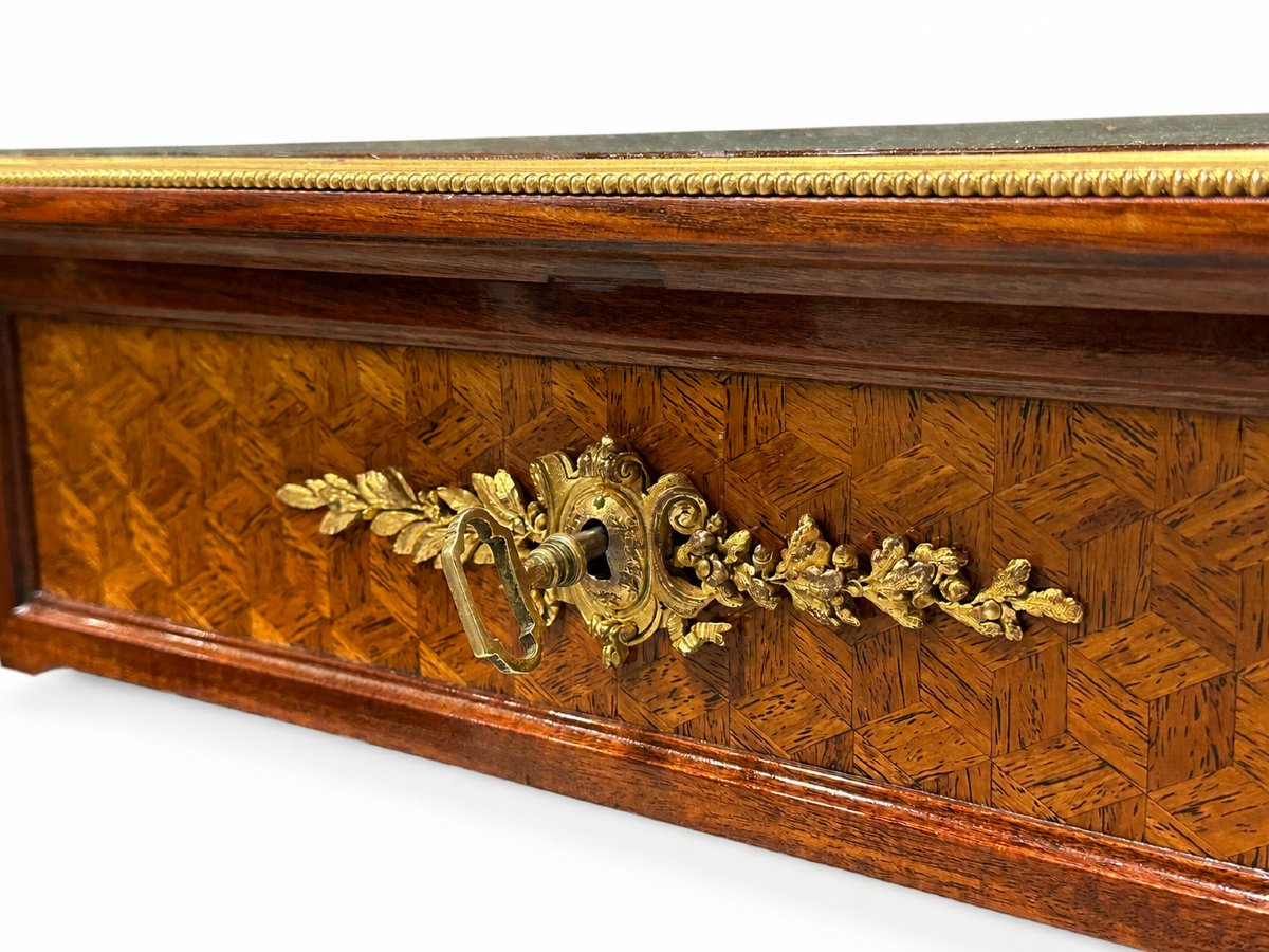 François Linke (1855-1946) Writing Desk, Louis XVI Style, Rosewood, Marquetry, Gilt-bronze-photo-5