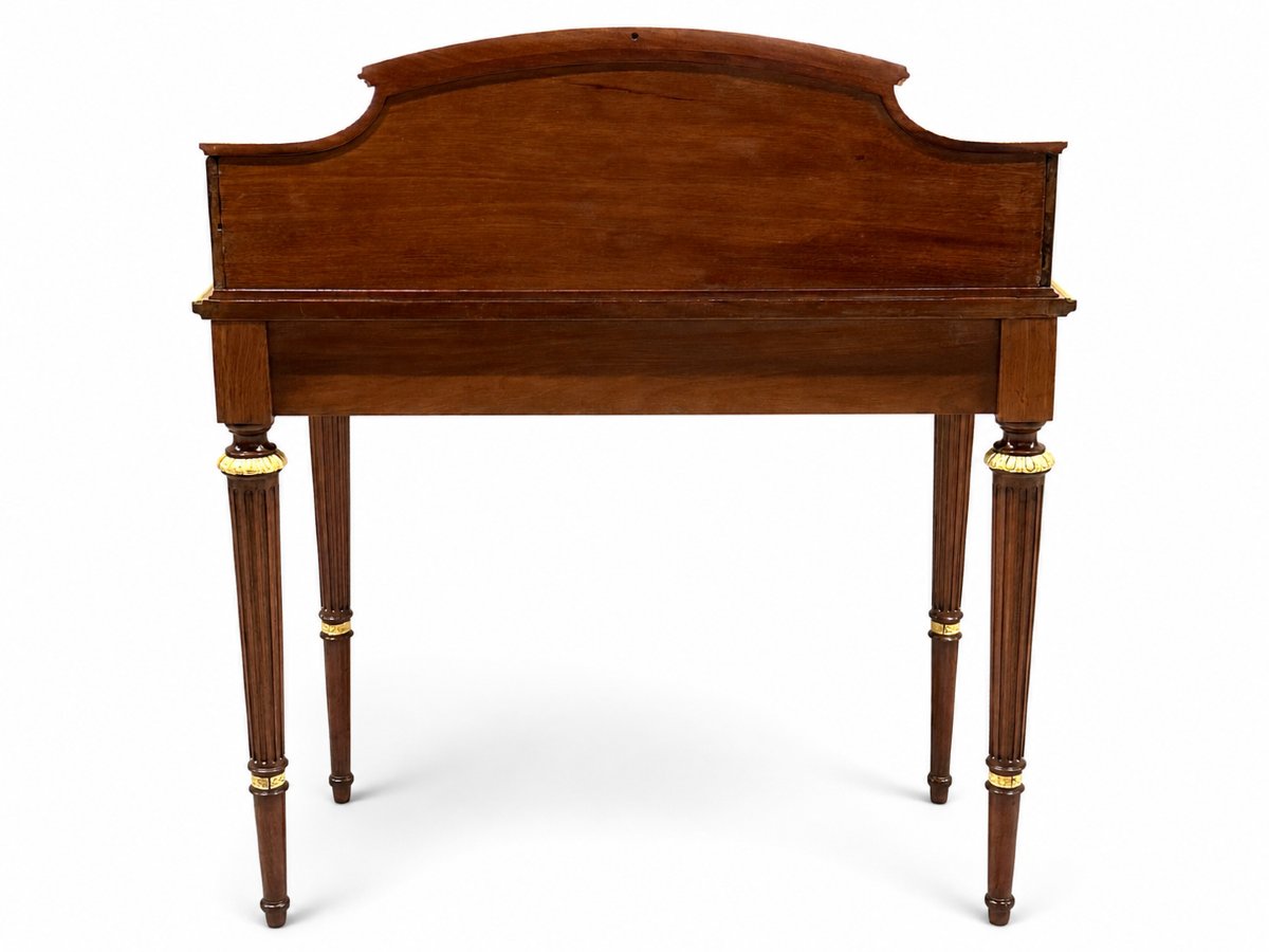 François Linke (1855-1946) Writing Desk, Louis XVI Style, Rosewood, Marquetry, Gilt-bronze-photo-8