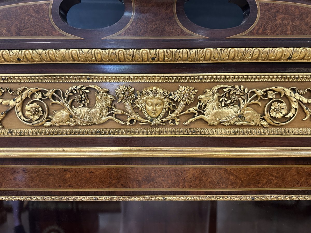 Vitrine Napoléon III en Placage et Bronze Doré, att. à François Linke-photo-2