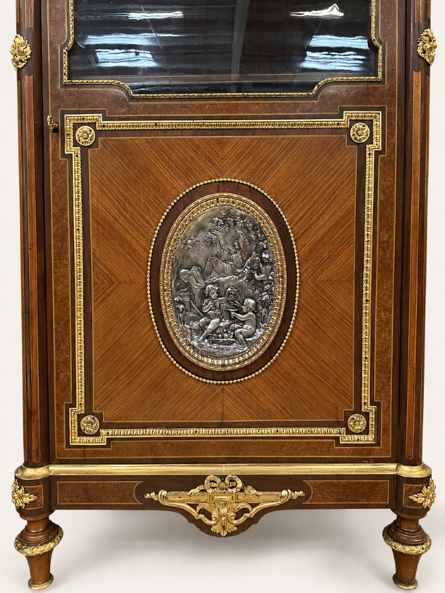 Vitrine Napoléon III en Placage et Bronze Doré, att. à François Linke-photo-3
