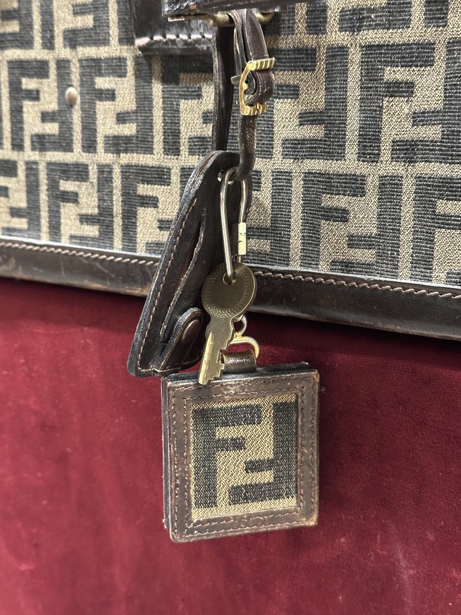 Fendi Monogram Zucca - Vintage Hard-shell Suitcase, 1980s-photo-4