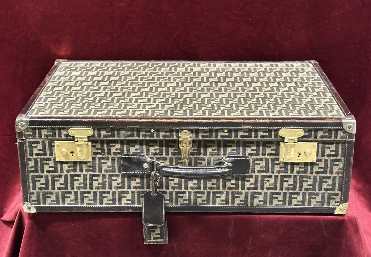 Fendi Monogram Zucca - Vintage Hard-shell Suitcase, 1980s-photo-1
