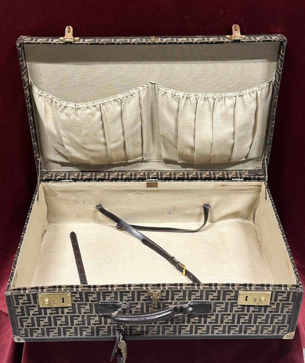 Fendi Monogram Zucca - Vintage Hard-shell Suitcase, 1980s-photo-4