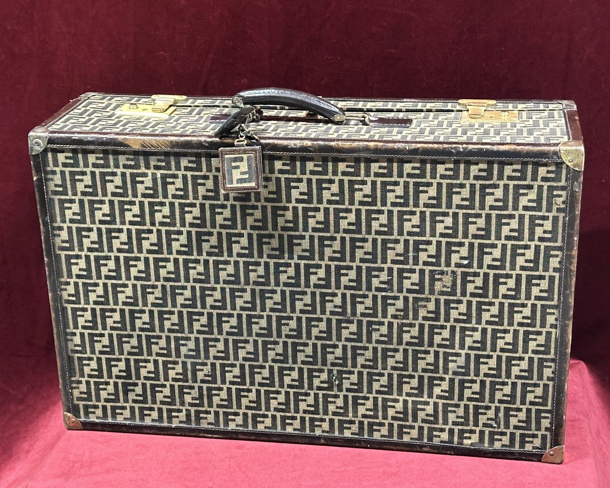 Fendi Monogram Zucca - Vintage Hard-shell Suitcase, 1980s-photo-7