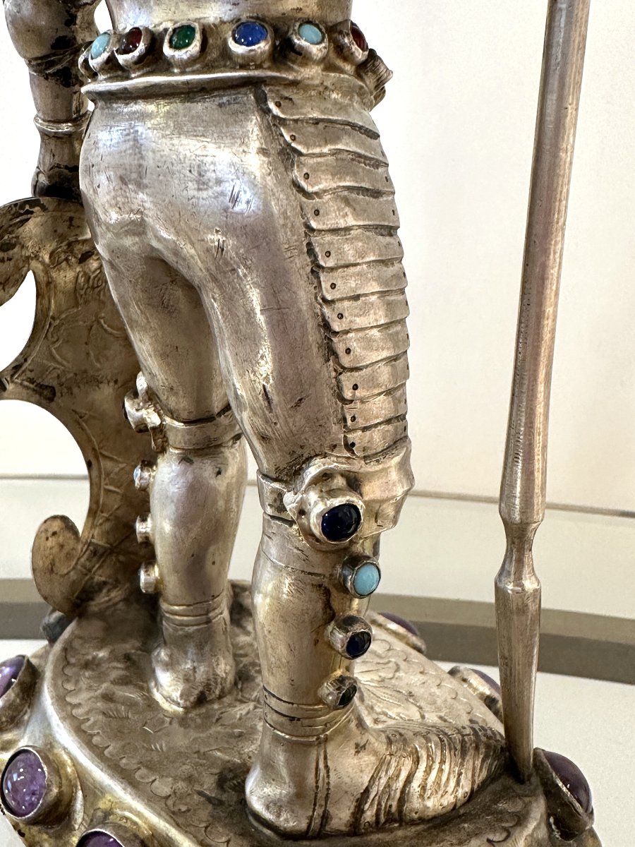 Silver And Semiprecious Silverknight – Hanau, Late 19th Century-photo-6