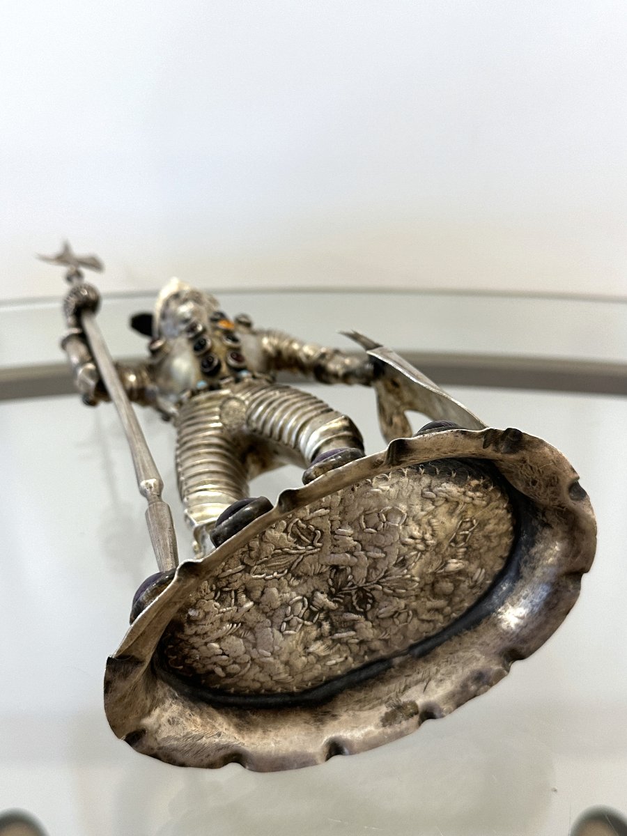 Silver And Semiprecious Silverknight – Hanau, Late 19th Century-photo-7