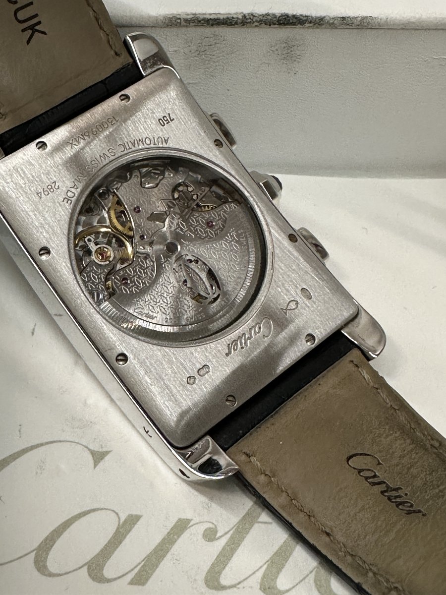 Cartier Tank Américaine XL Chronographe, Montre en Or Blanc 18k-photo-6