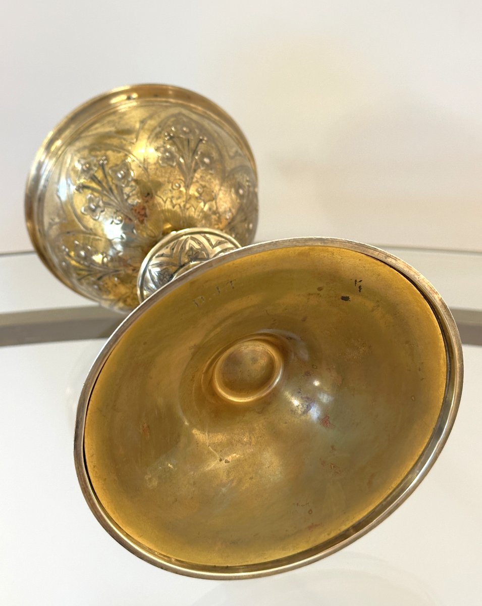 Ciboire en Argent Doré, style Néogothique, fin du XIXe siècle-photo-6