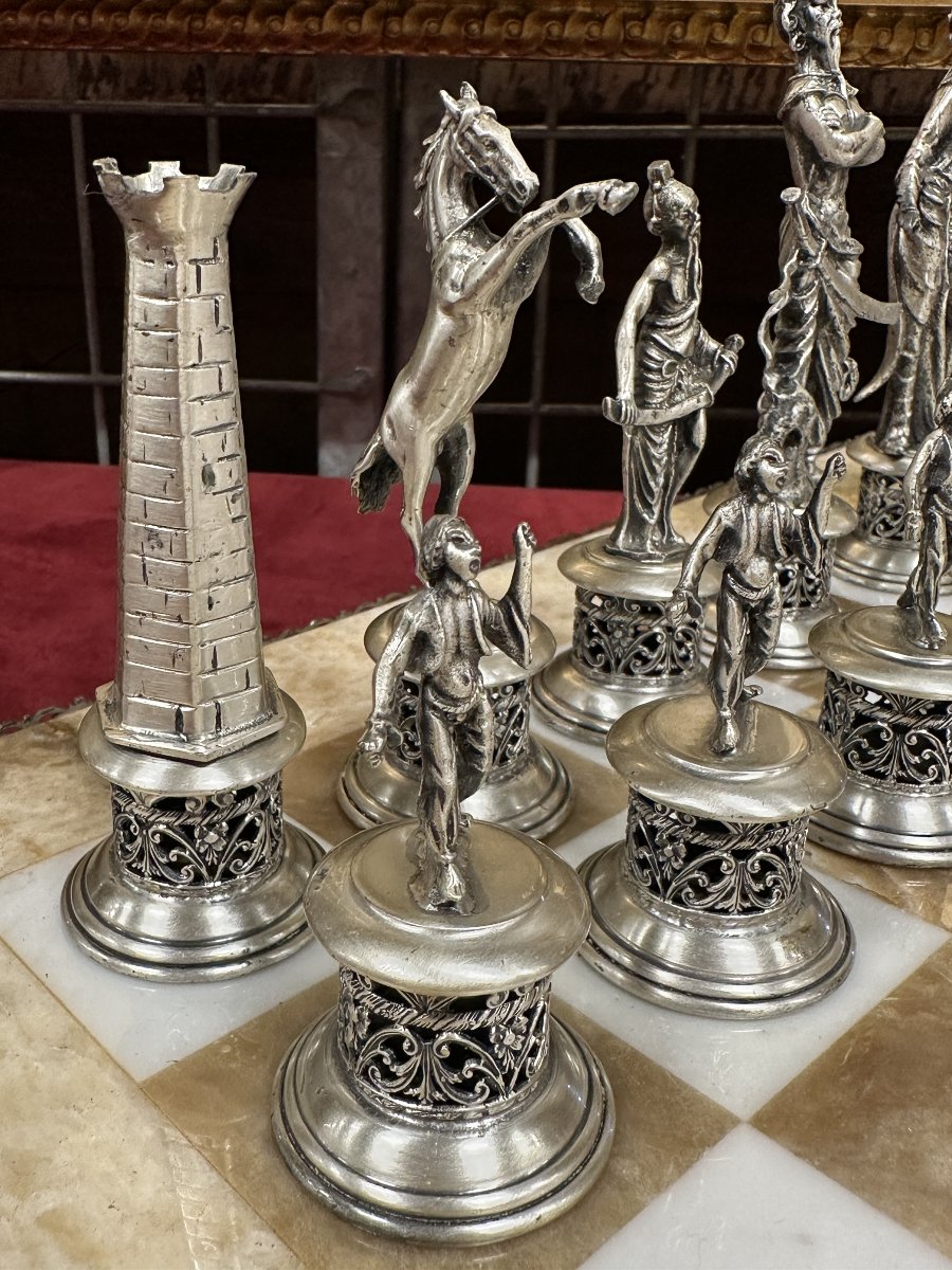 Jeu d’échecs en Argent et Vermeil-photo-1