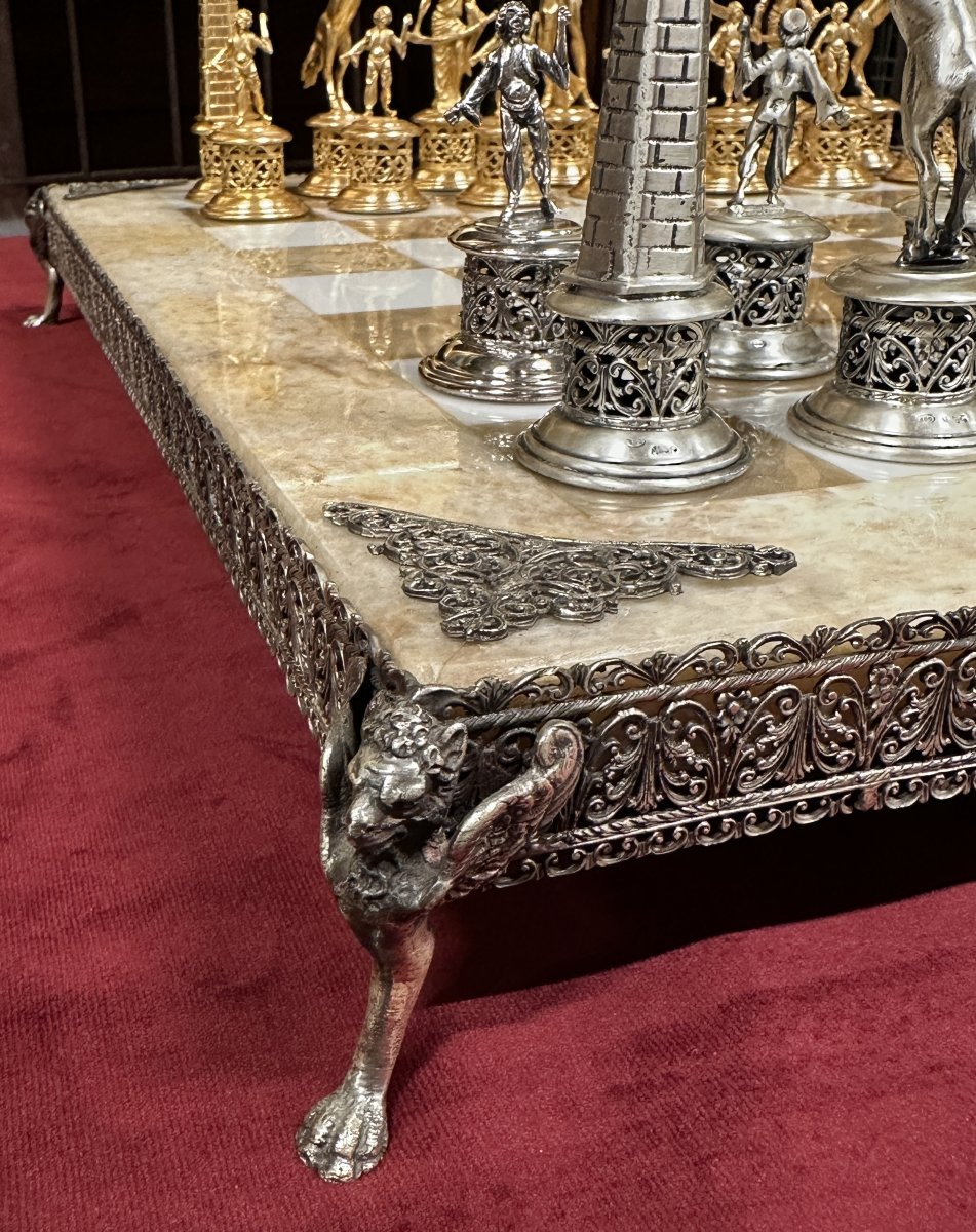 Jeu d’échecs en Argent et Vermeil-photo-4