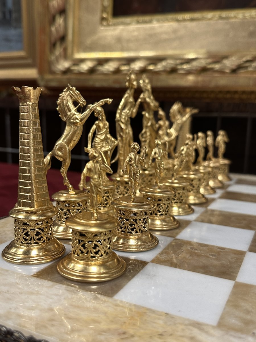 Jeu d’échecs en Argent et Vermeil-photo-5