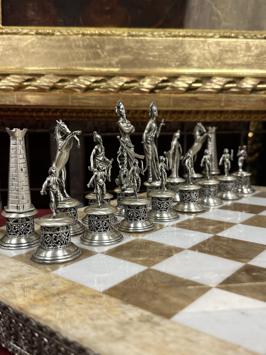 Jeu d’échecs en Argent et Vermeil-photo-6